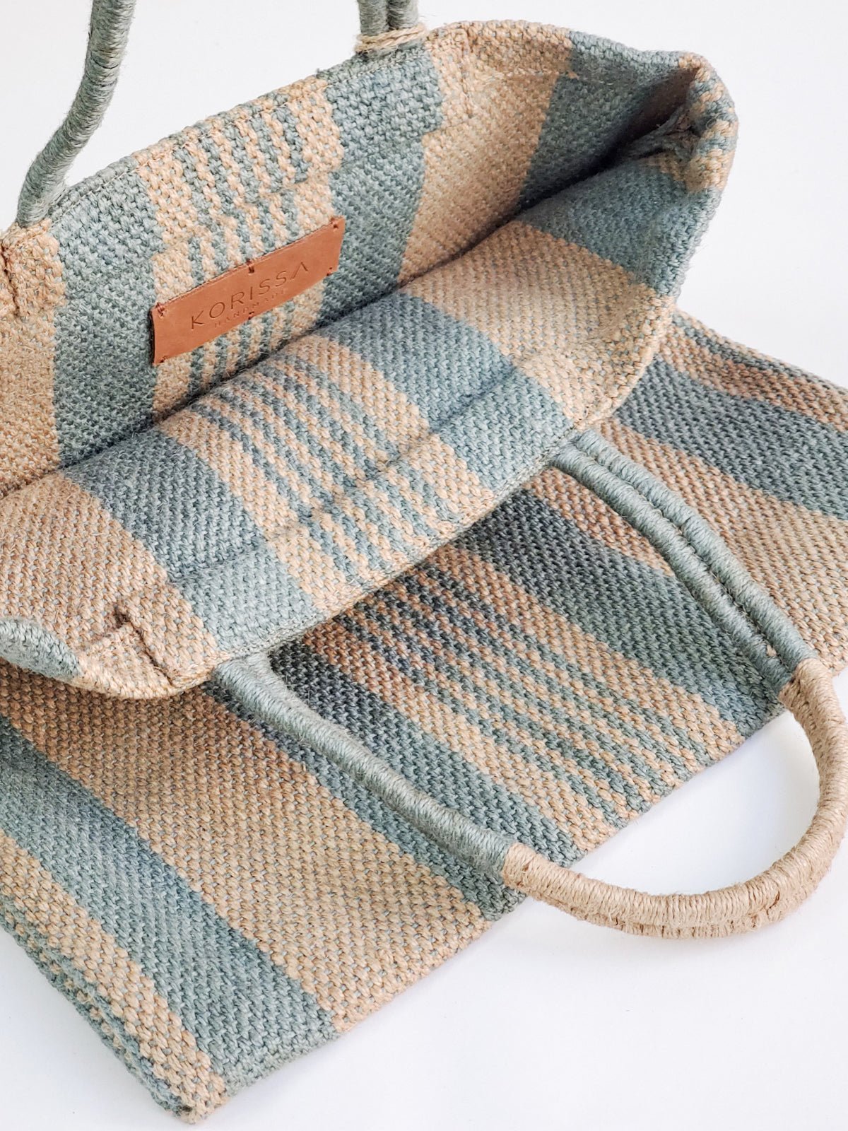 Dora Jute Tote Bag - Pale Green - Premium  from KORISSA - Just $82! Shop now at ZLA