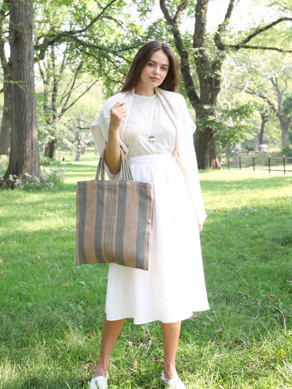 Dora Jute Tote Bag - Pale Green - Premium  from KORISSA - Just $82! Shop now at ZLA