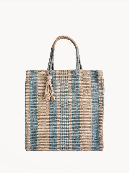 Dora Jute Tote Bag - Pale Green - Premium  from KORISSA - Just $82! Shop now at ZLA