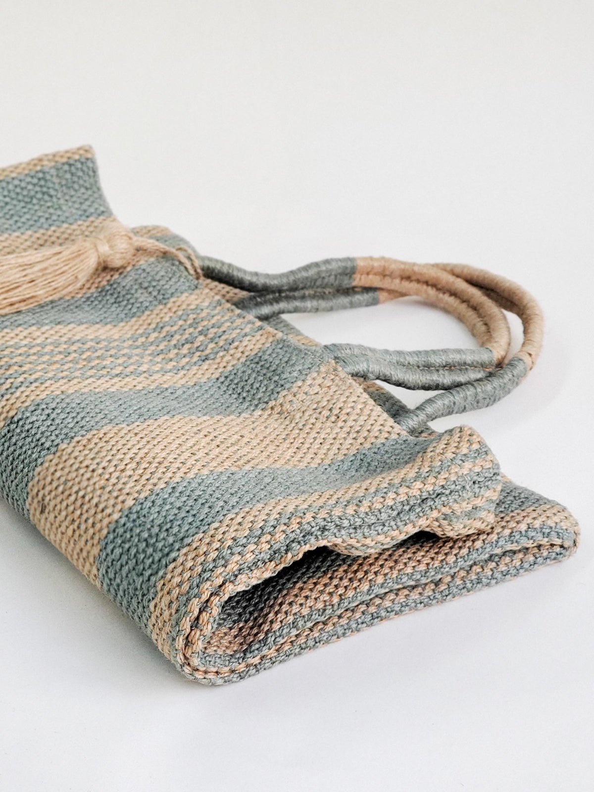 Dora Jute Tote Bag - Pale Green - Premium  from KORISSA - Just $82! Shop now at ZLA