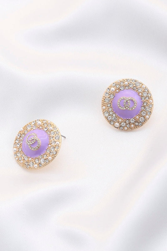 Double Circle Round Metal Earring - ZLA