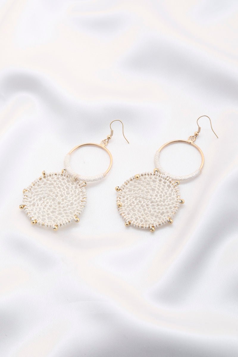 Double Circle Thread Beaded Earring - ZLA