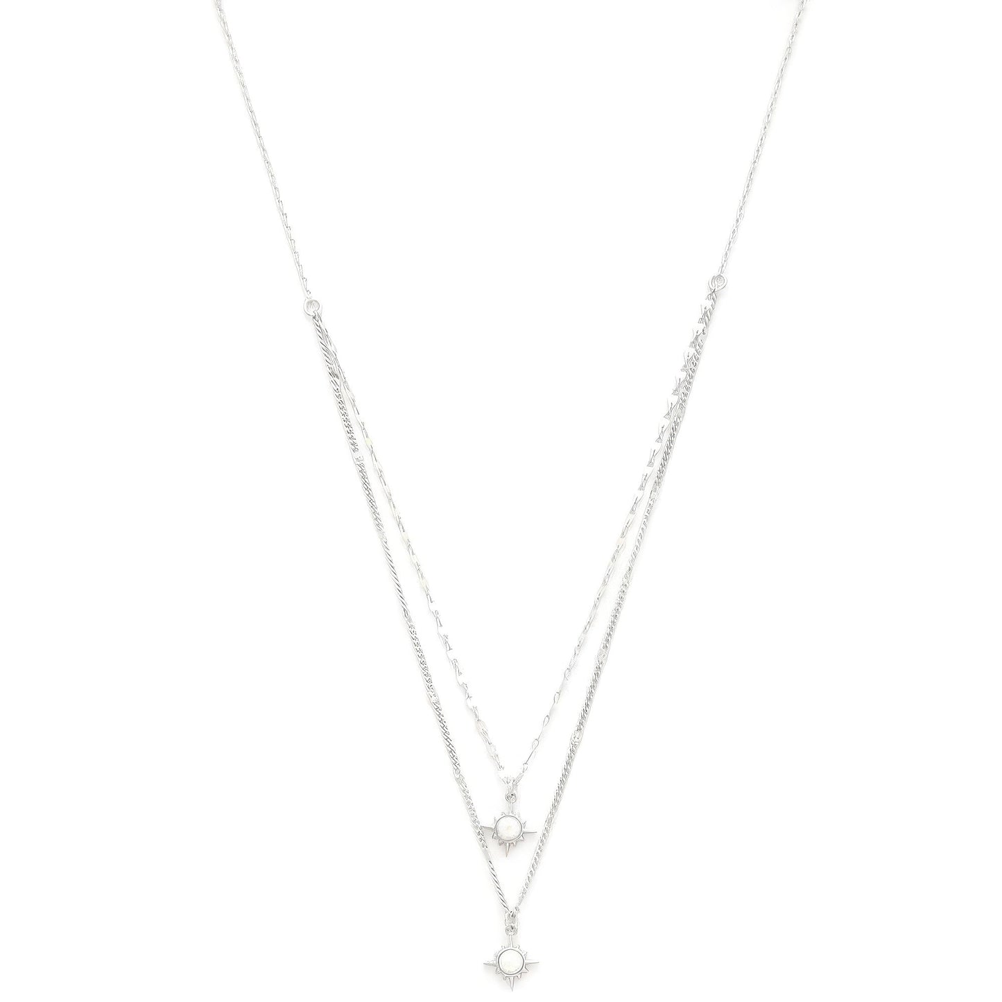 Double Star Crystal Layered Necklace - ZLA