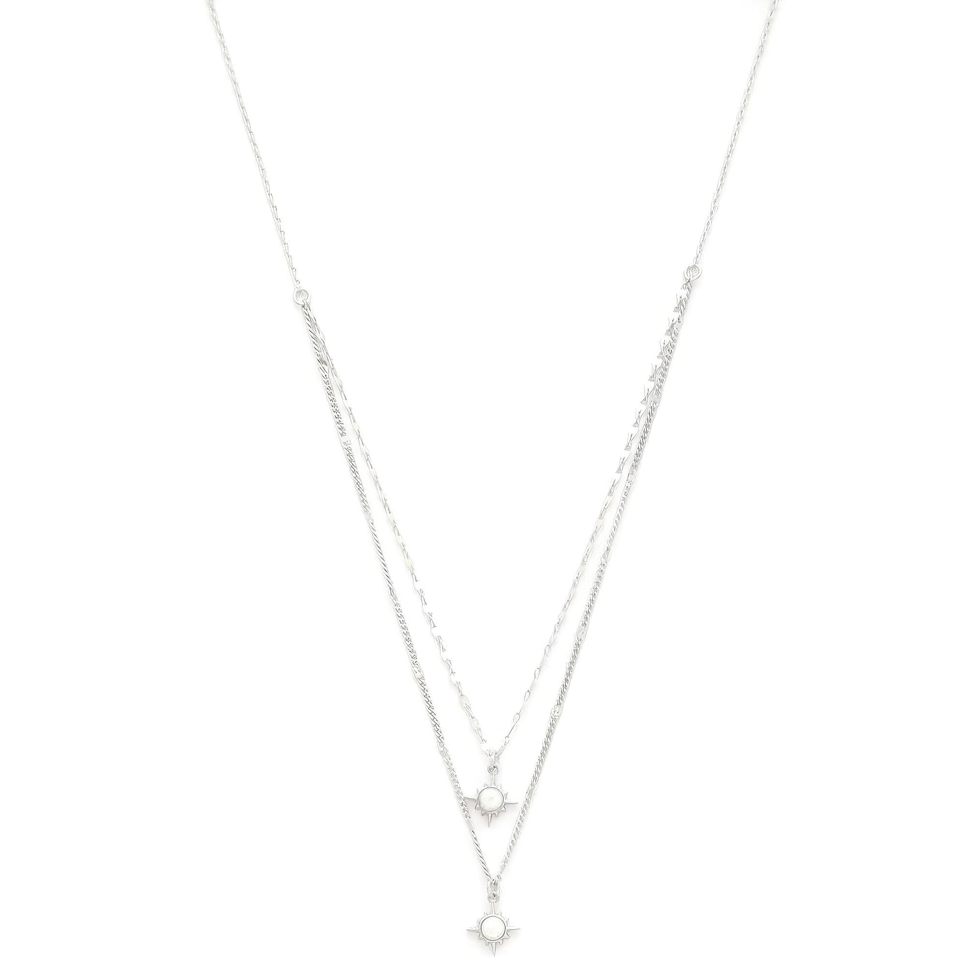 Double Star Crystal Layered Necklace - ZLA