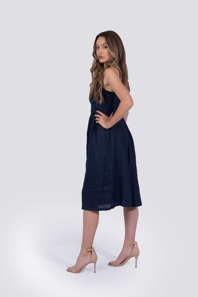 Everly Dress | Navy - Premium  from Poème Clothing - Just $162! Shop now at ZLA