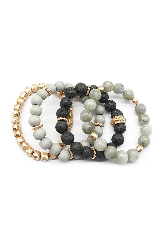 Fashion Ball Bead Metal Bracelet Set - ZLA