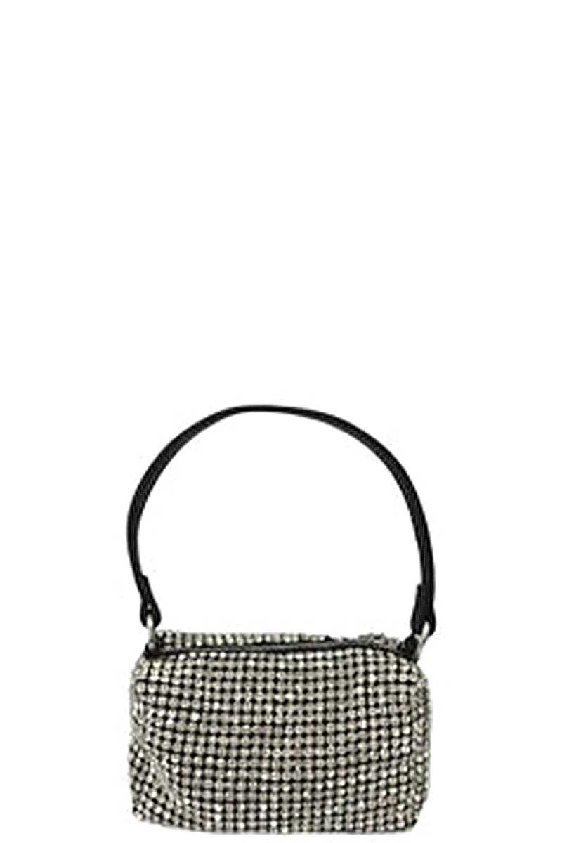Fashion Chic Rhinestone Handle Clutch Bag - ZLA