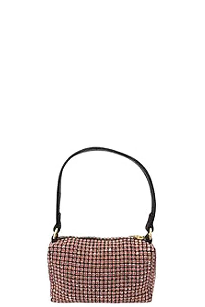 Fashion Chic Rhinestone Handle Clutch Bag - ZLA
