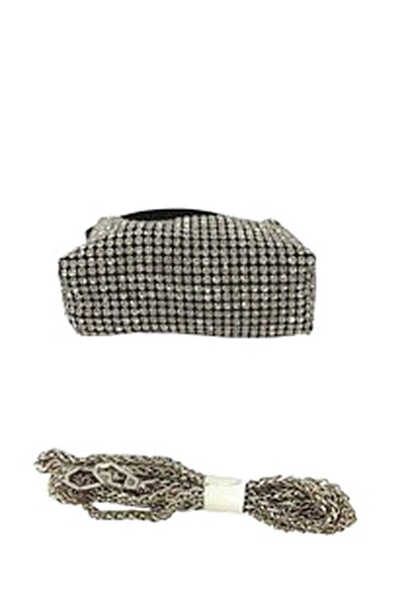 Fashion Chic Rhinestone Handle Clutch Bag - ZLA