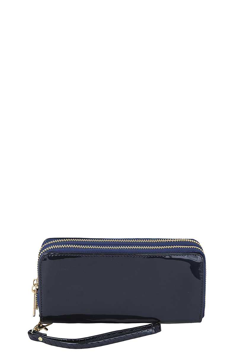 Fashion Smooth Glossy Color Hand Wallet - ZLA