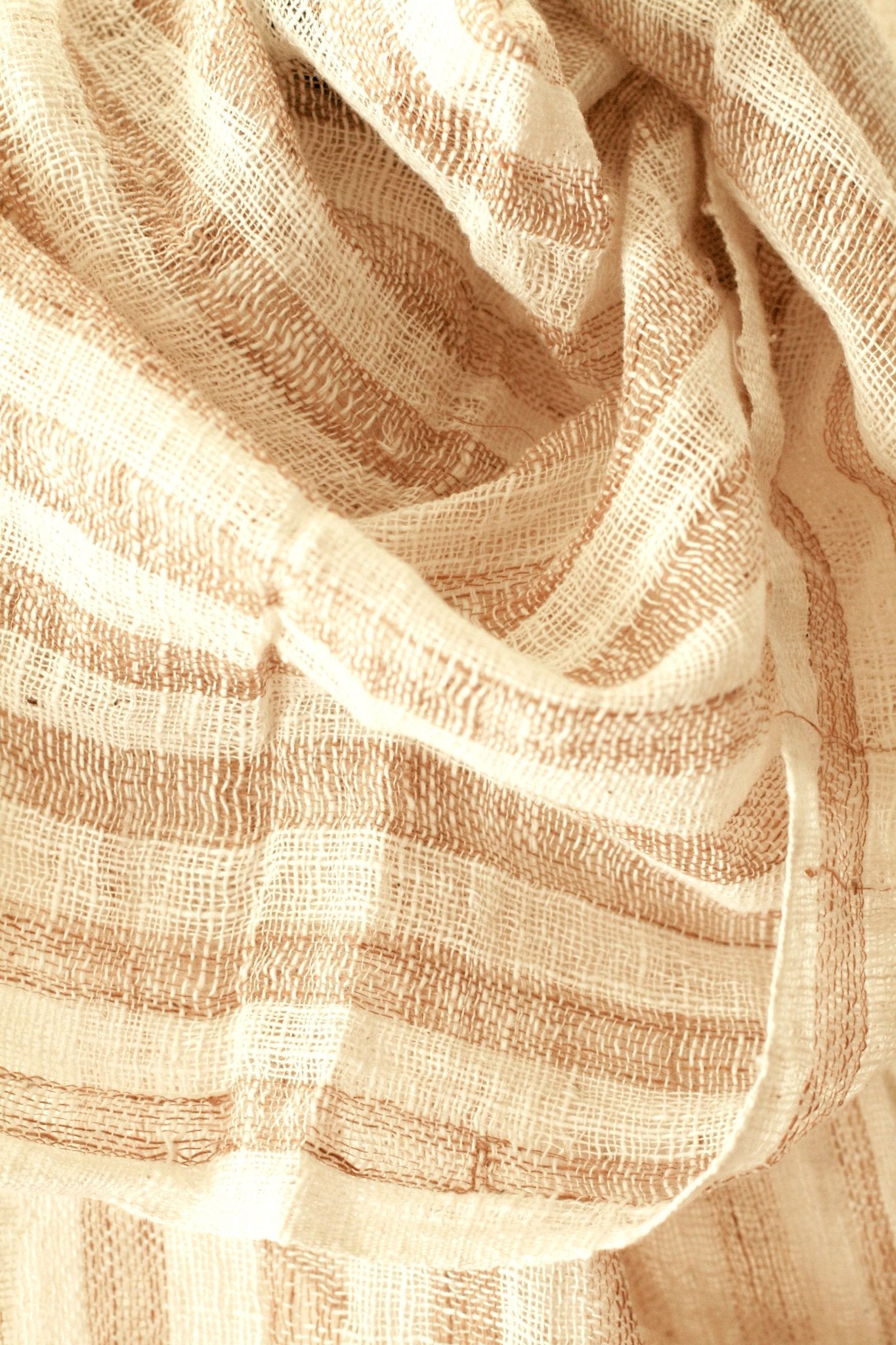 Fatima Hand-loomed Raw Cotton Scarf, in Beige (Pre-order) - Premium  from BrunnaCo - Just $67.50! Shop now at ZLA