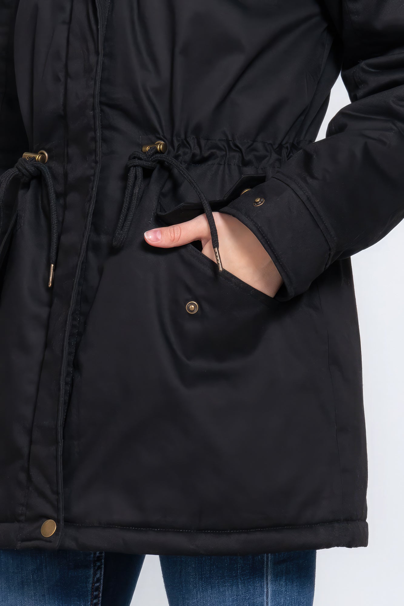 Fleece Lined Fur Hoodie Utility Jacket - Premium  from ZLA - Just $46! Shop now at ZLA