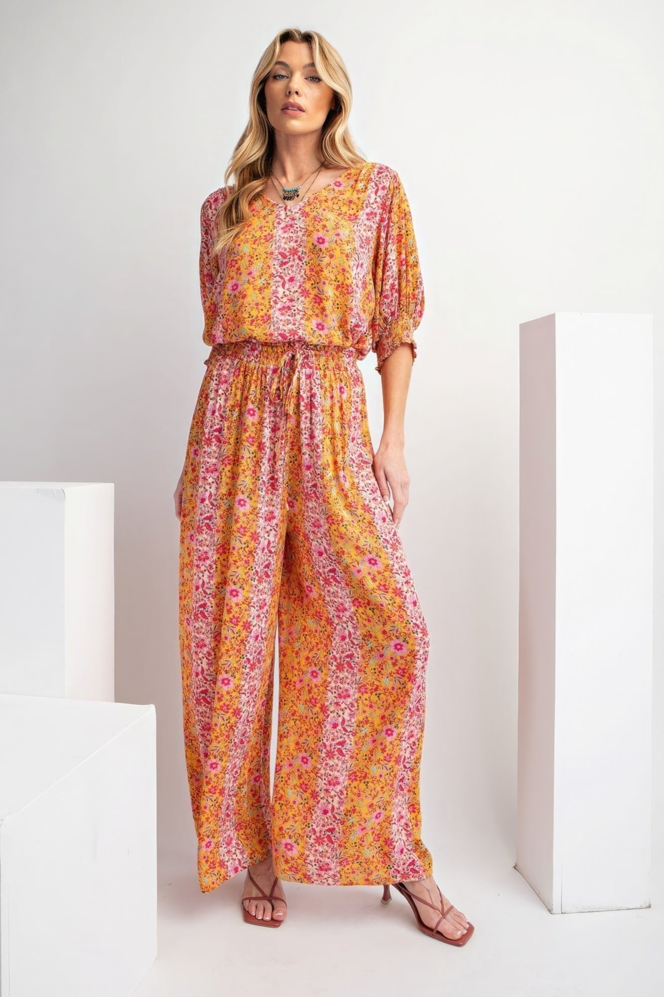 Floral Print Gauze Palazzo Pants - Premium  from ZLA - Just $54.50! Shop now at ZLA