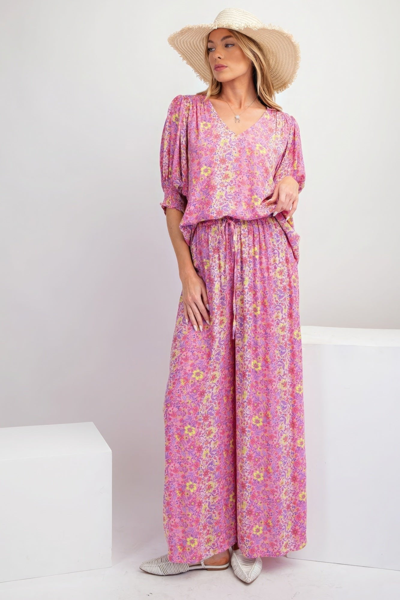Floral Print Gauze Palazzo Pants - Premium  from ZLA - Just $57! Shop now at ZLA