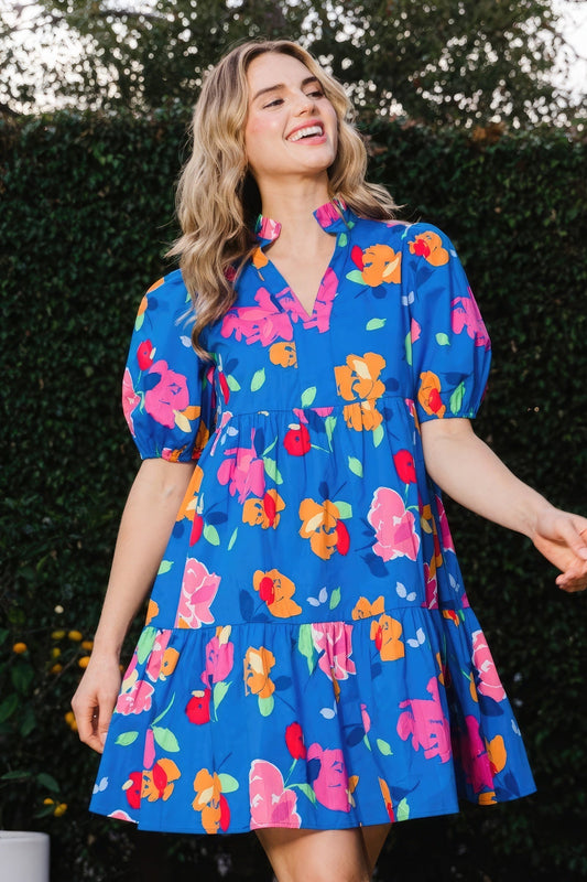 Floral Printed Tiered Mini Dress - Premium  from ZLA - Just $60! Shop now at ZLA
