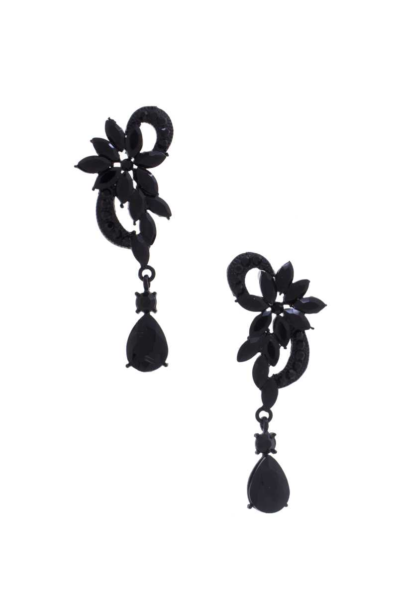 Flower Rhinestone Dangle Earring - ZLA