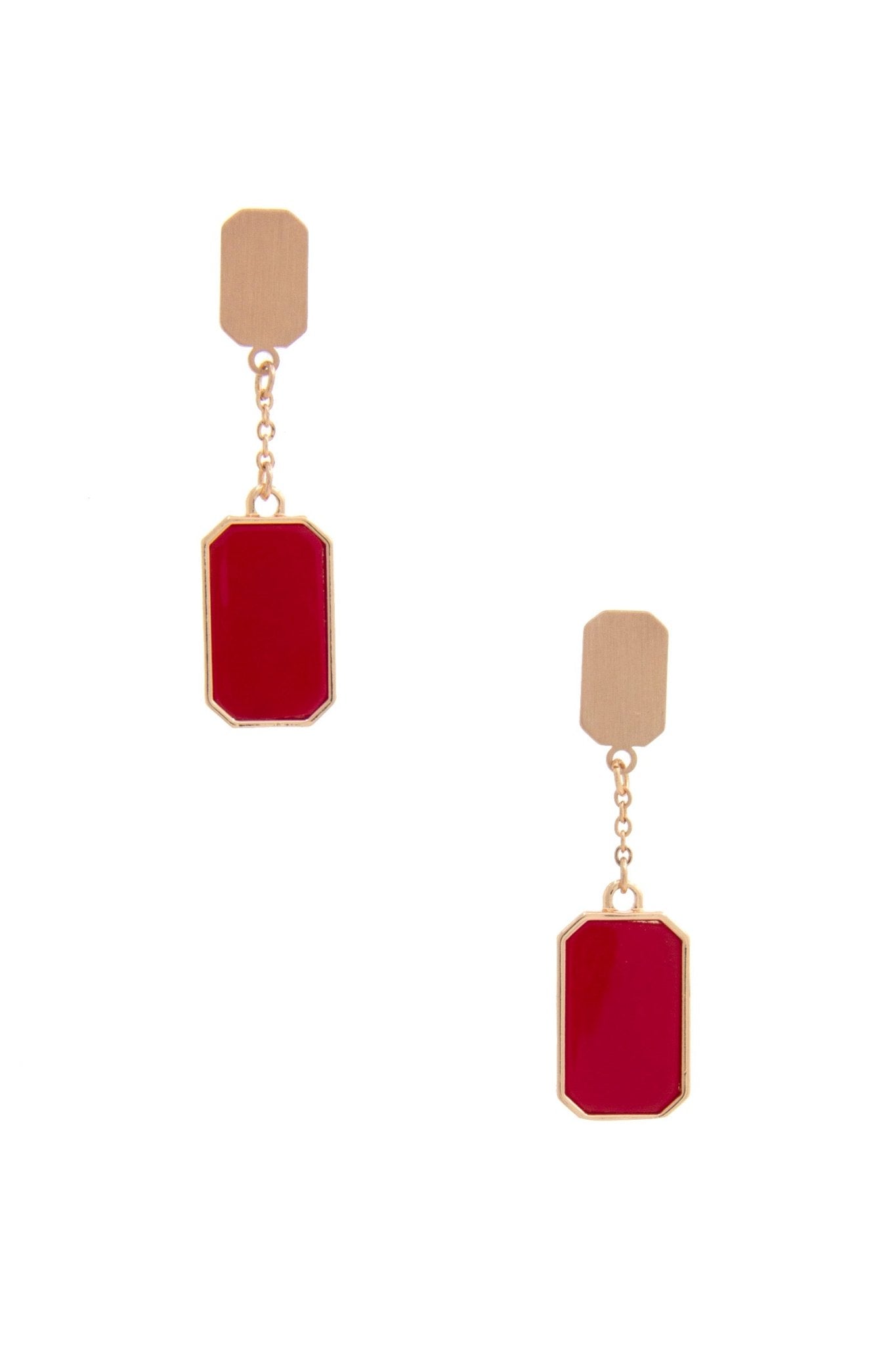 Gem Emerald Shape Dangle Earring - ZLA