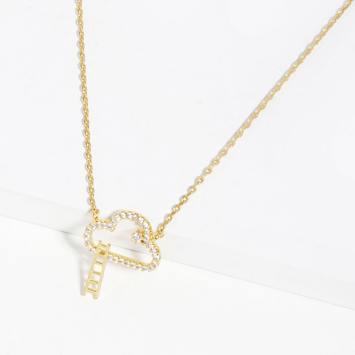 Gold Dipped Cloud Pendant Necklace - ZLA