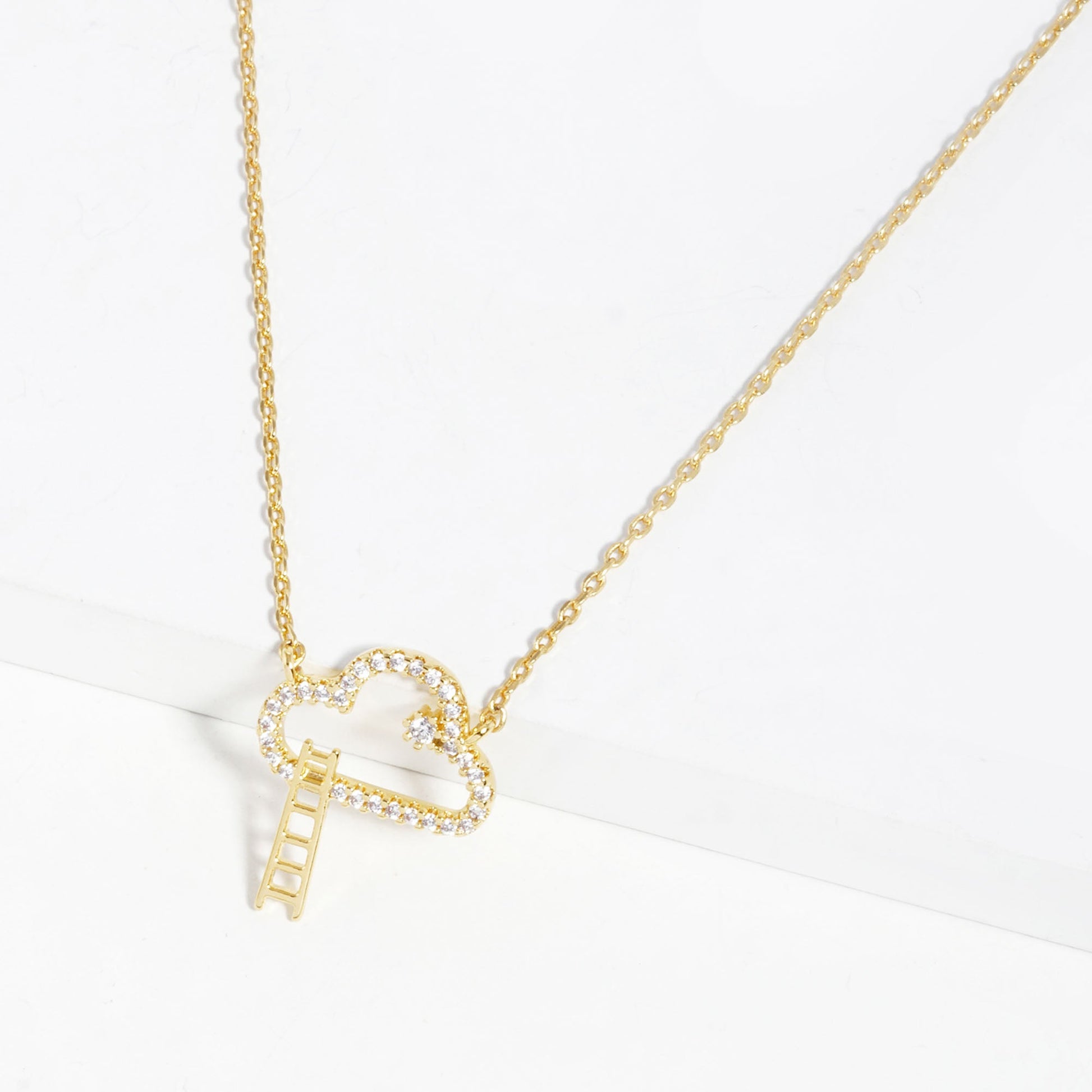 Gold Dipped Cloud Pendant Necklace - ZLA