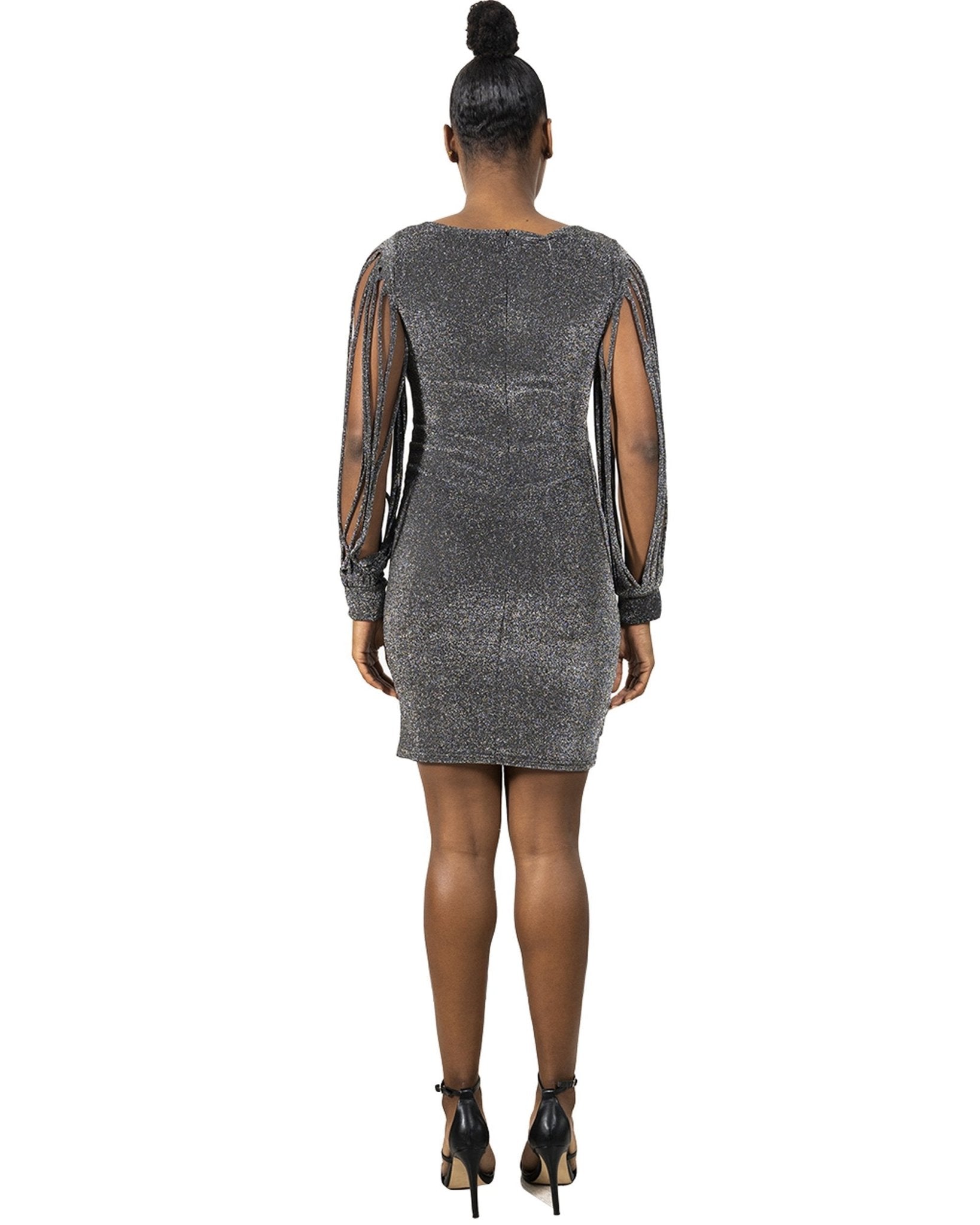 Harridge Slit Sleeves Metallic Mini Dress - Premium  from Savoy Active - Just $29.99! Shop now at ZLA