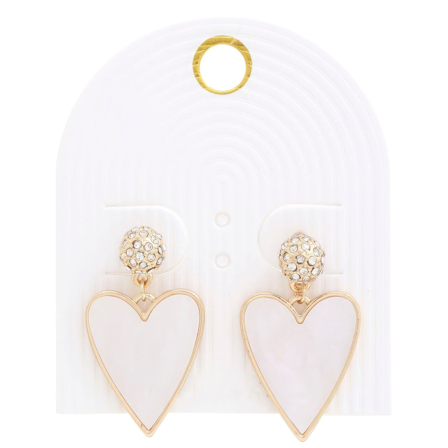 Heart Rhinestone Bead Dangle Earring - Premium  from ZLA - Just $12! Shop now at ZLA