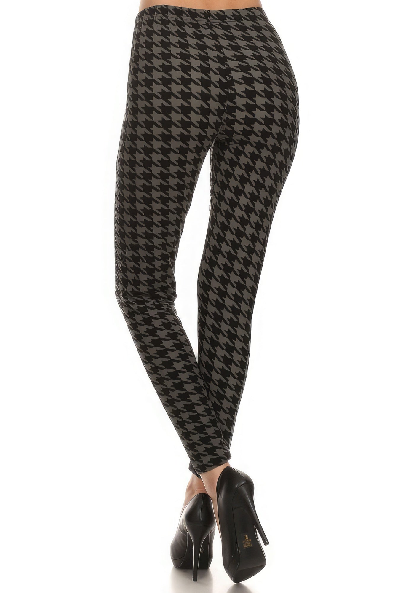 High Waisted Houndtooth Printed Knit Legging With Elastic Waistband - Premium  from ZLA - Just $10.50! Shop now at ZLA