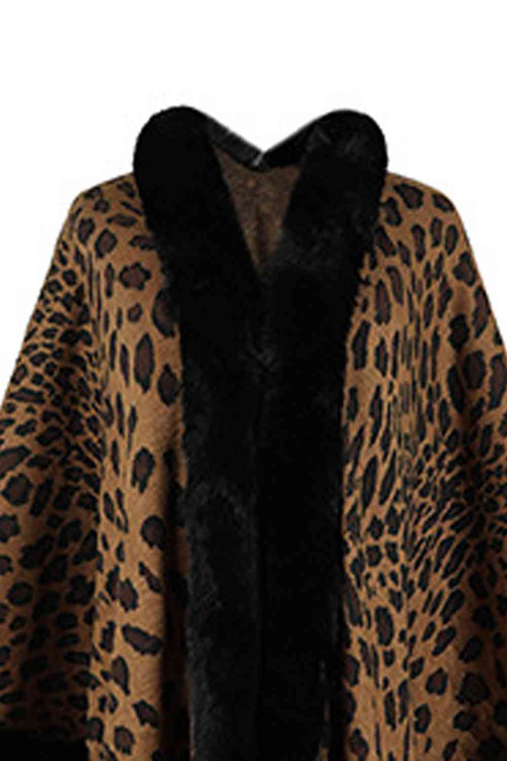 Leopard Open Front Poncho - Premium  from Trendsi - Just $61! Shop now at ZLA