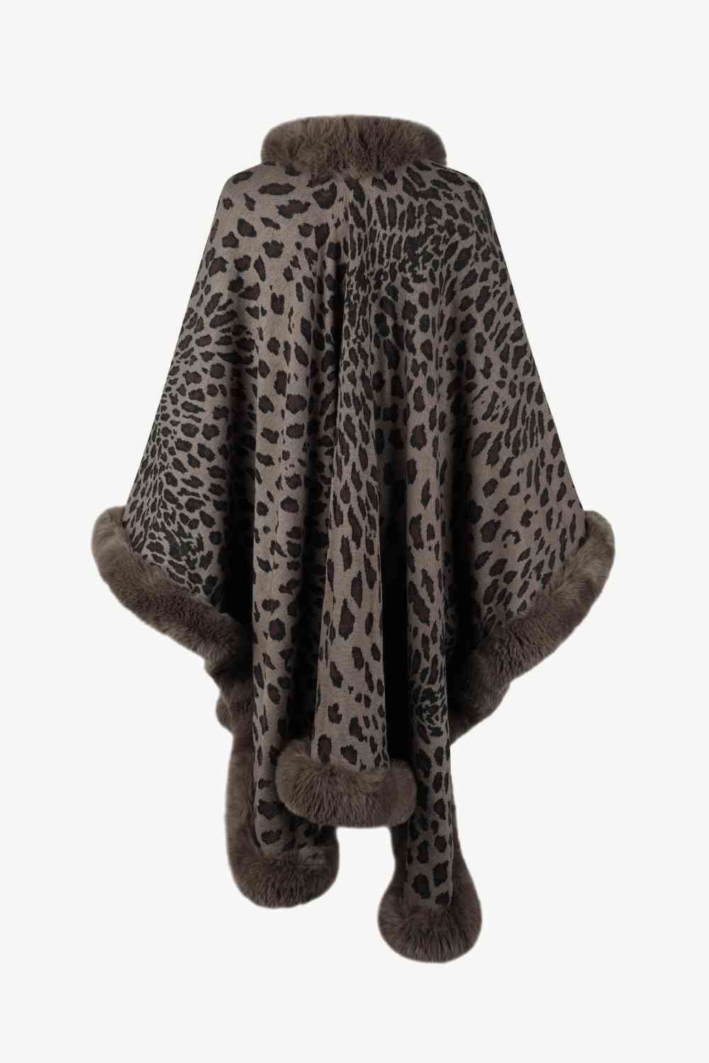 Leopard Open Front Poncho - Premium  from Trendsi - Just $61! Shop now at ZLA