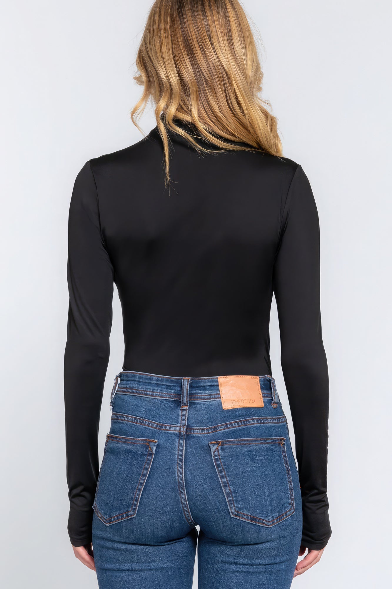 Long Sleeve High Neck Shirring Detail Ity Knit Bodysuit - Premium  from ZLA - Just $12! Shop now at ZLA