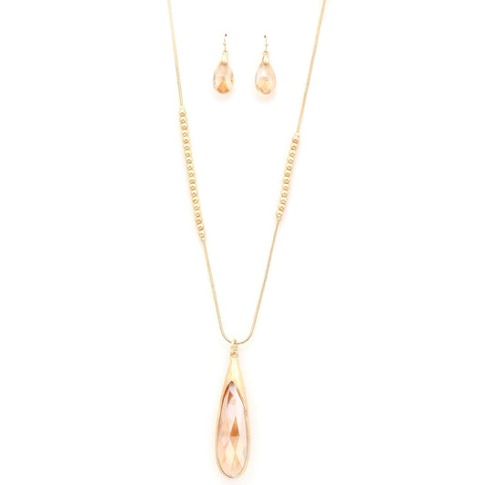 Long Teardrop Pendant Beaded Necklace - Premium  from ZLA - Just $16! Shop now at ZLA