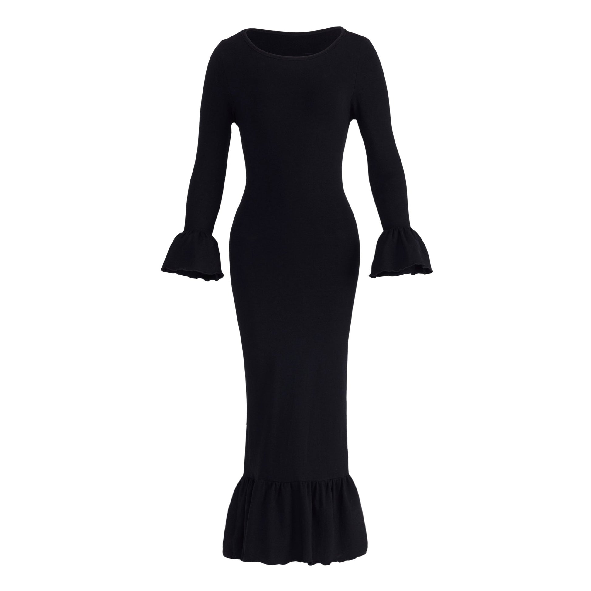 MARJORIE Bamboo Ruffle Dress, in Black - Premium  from BrunnaCo - Just $132! Shop now at ZLA