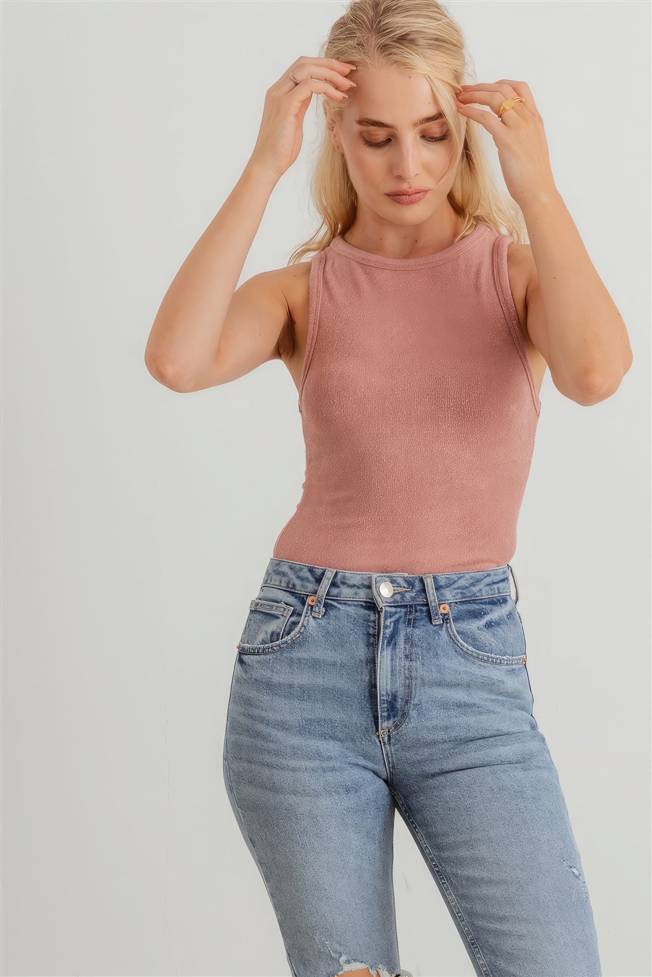Mauve Knit Sleeveless Bodysuit - Premium  from ZLA - Just $20! Shop now at ZLA