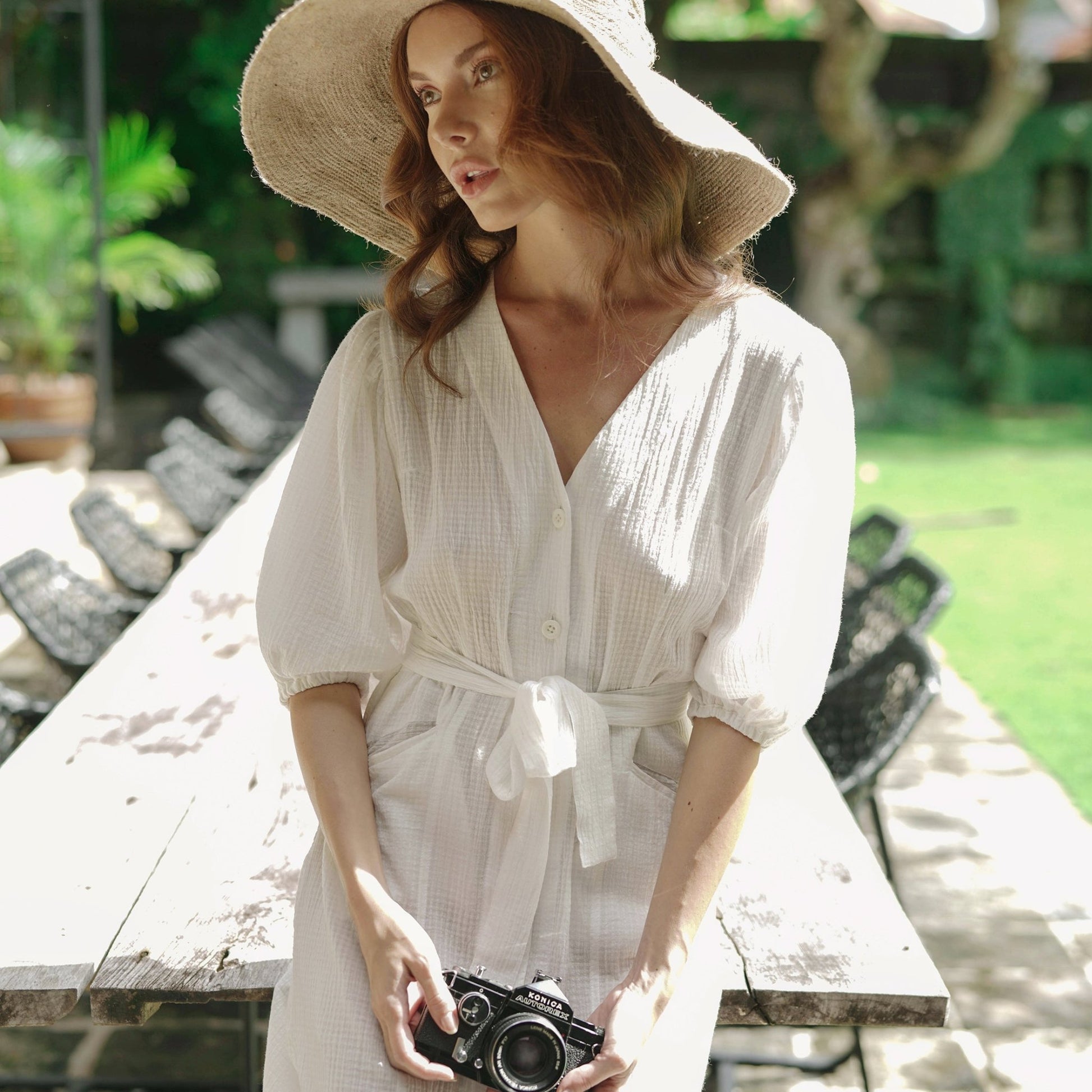 Meghan Crinkle Midi Dress, in Off-White - Premium  from BrunnaCo - Just $129.50! Shop now at ZLA