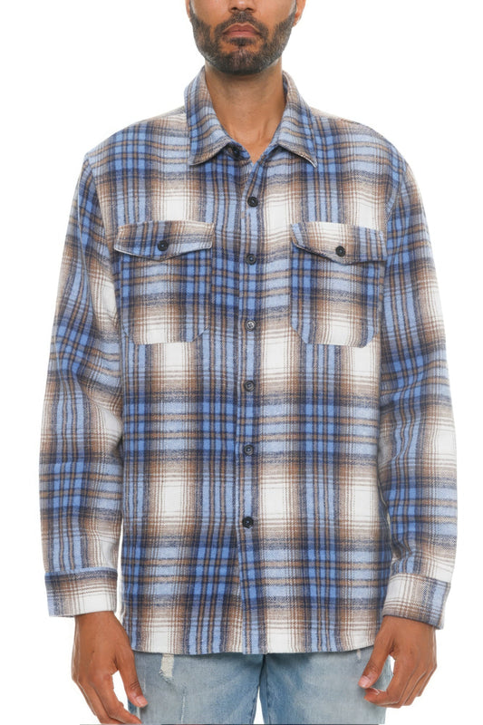 Men's Checkered Soft Flannel Shacket - Premium  from ZLA - Just $43! Shop now at ZLA