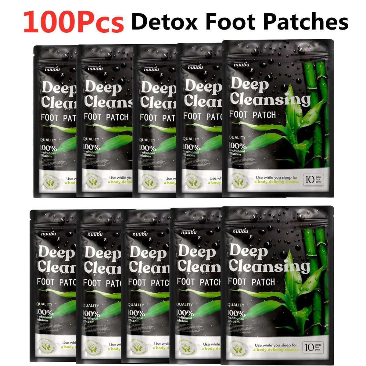 Nuubu Original Detox Fußpflaster | Vitalpflaster für die Füße – Fördert Wohlbefinden & verbessert Körpergefühl – Mit natürlichen Inhaltsstoffen - Premium  from ZLA - Just $6.38! Shop now at ZLA