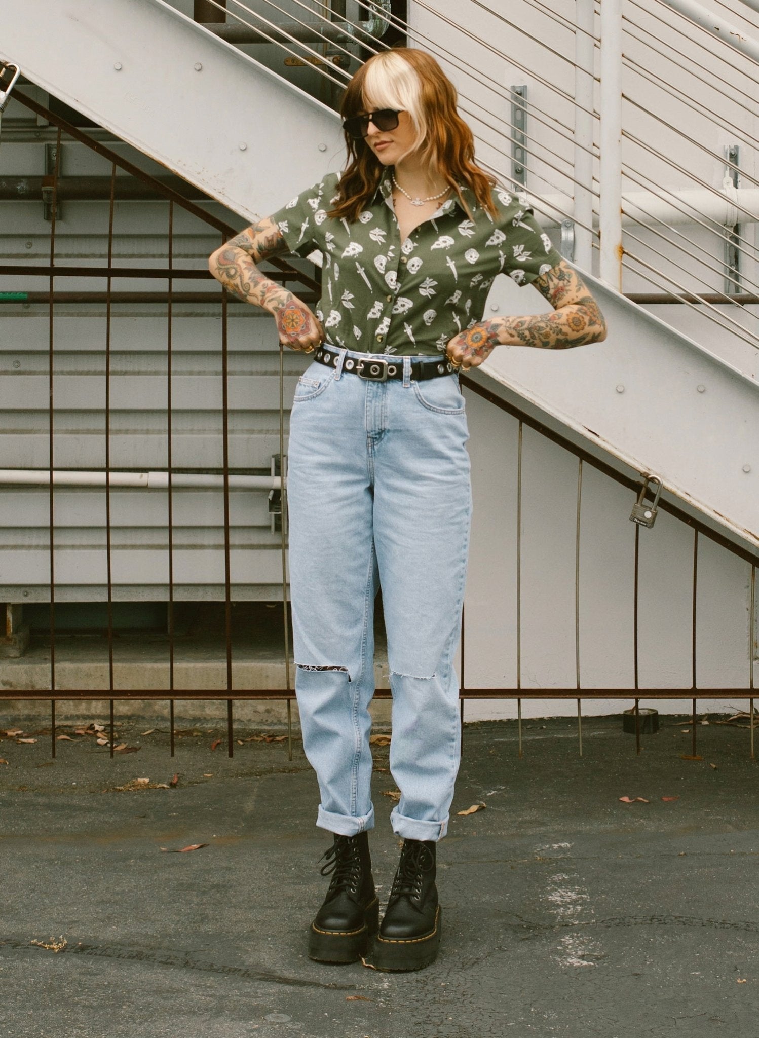 Pizza Slayer Women's Button-Up Top - Premium  from Pyknic - Just $48! Shop now at ZLA