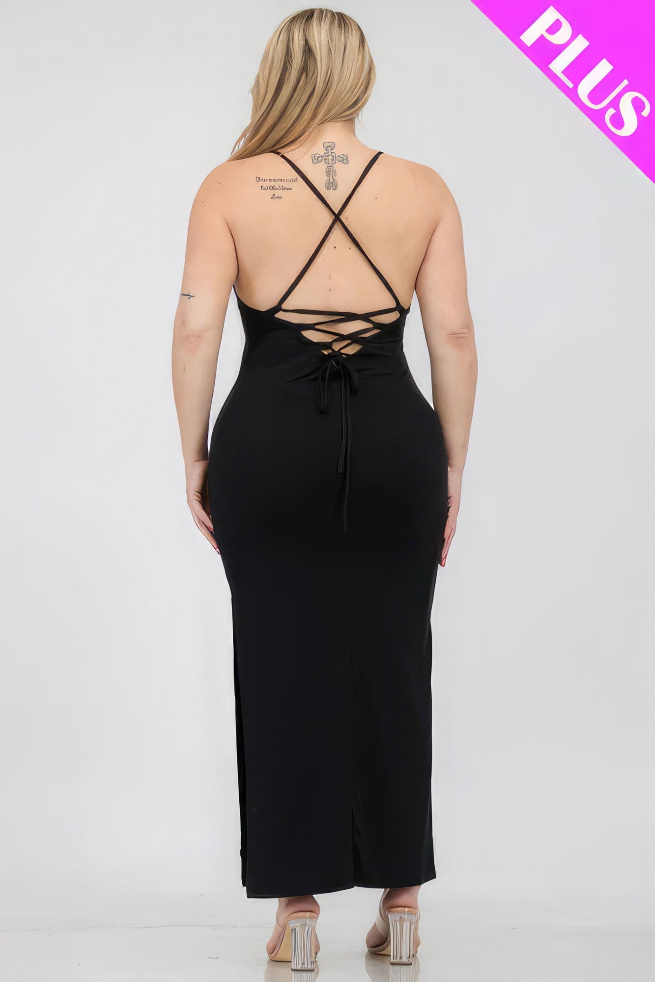 Plus Size Crisscross Back Split Thigh Maxi Dress - Premium  from ZLA - Just $20! Shop now at ZLA