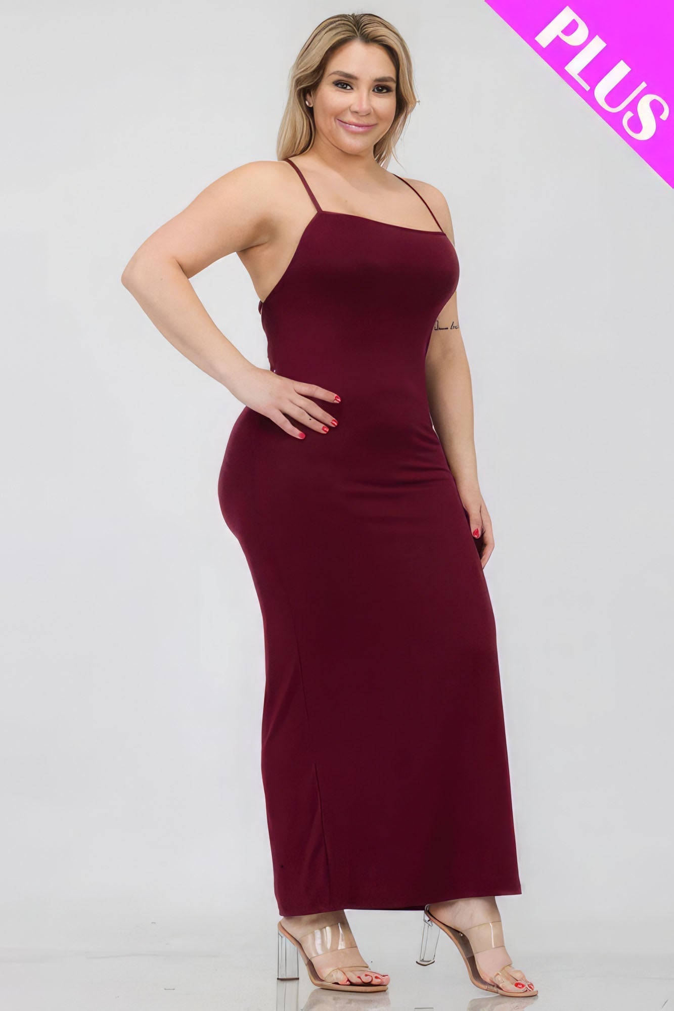 Plus Size Crisscross Back Split Thigh Maxi Dress - Premium  from ZLA - Just $20! Shop now at ZLA