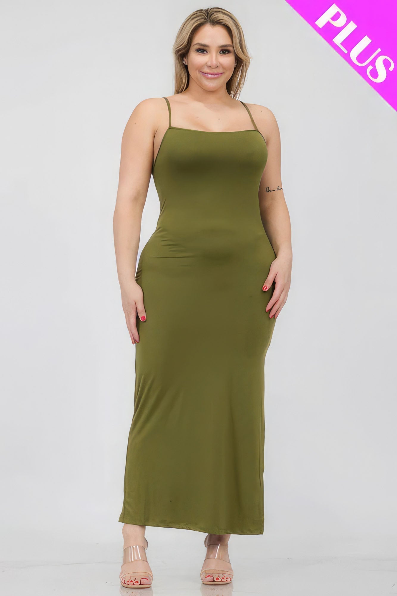 Plus Size Crisscross Back Split Thigh Maxi Dress - Premium  from ZLA - Just $20! Shop now at ZLA