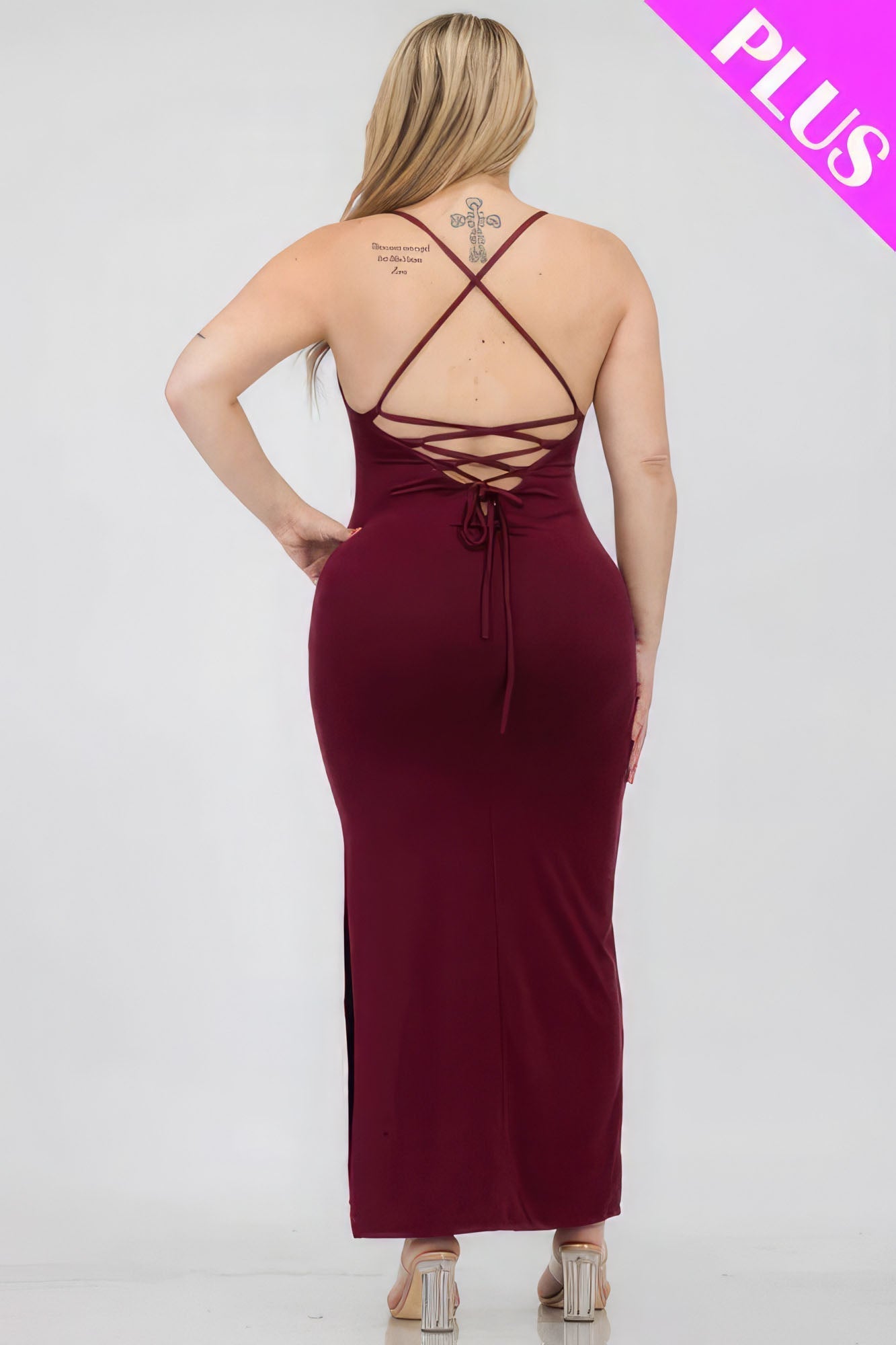 Plus Size Crisscross Back Split Thigh Maxi Dress - Premium  from ZLA - Just $20! Shop now at ZLA