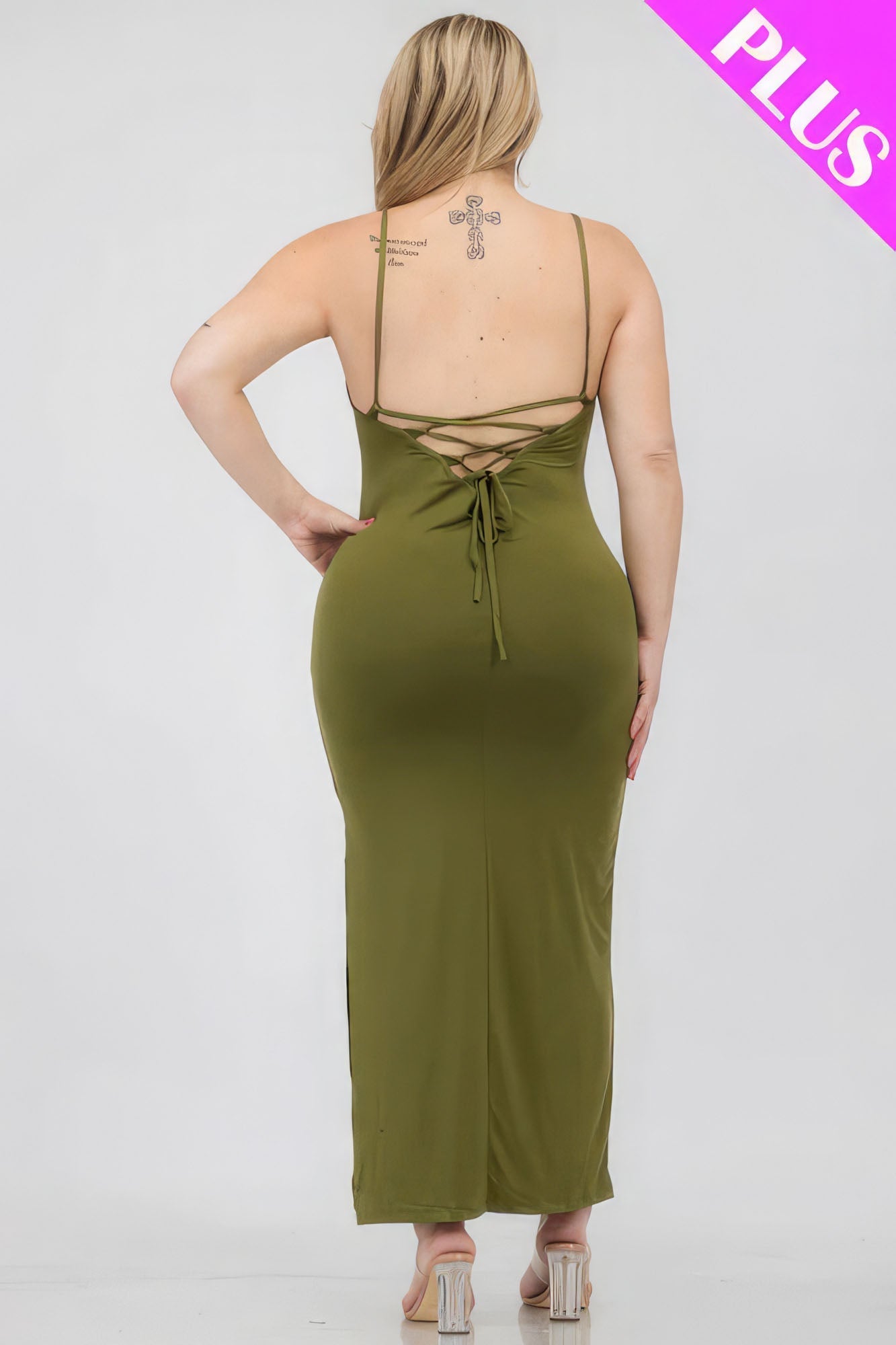 Plus Size Crisscross Back Split Thigh Maxi Dress - Premium  from ZLA - Just $20! Shop now at ZLA