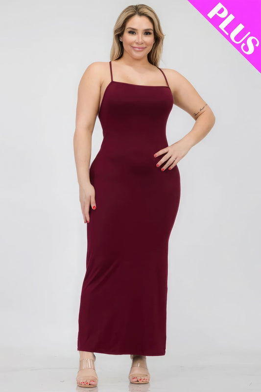 Plus Size Crisscross Back Split Thigh Maxi Dress - Premium  from ZLA - Just $20! Shop now at ZLA