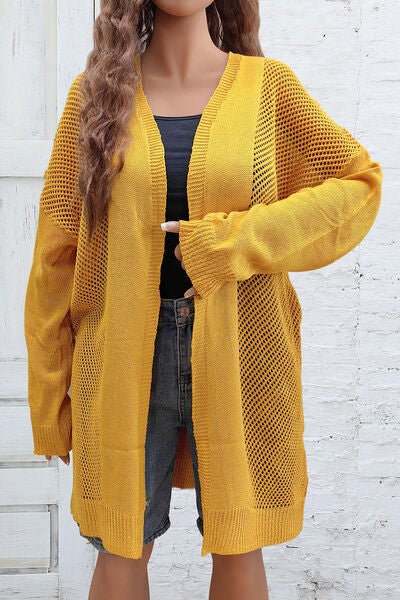 Plus Size Openwork Long Sleeve Open Front Cardigan - Premium  from Trendsi - Just $35! Shop now at ZLA