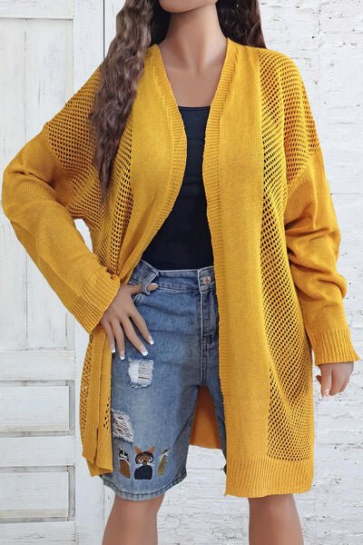 Plus Size Openwork Long Sleeve Open Front Cardigan - Premium  from Trendsi - Just $35! Shop now at ZLA