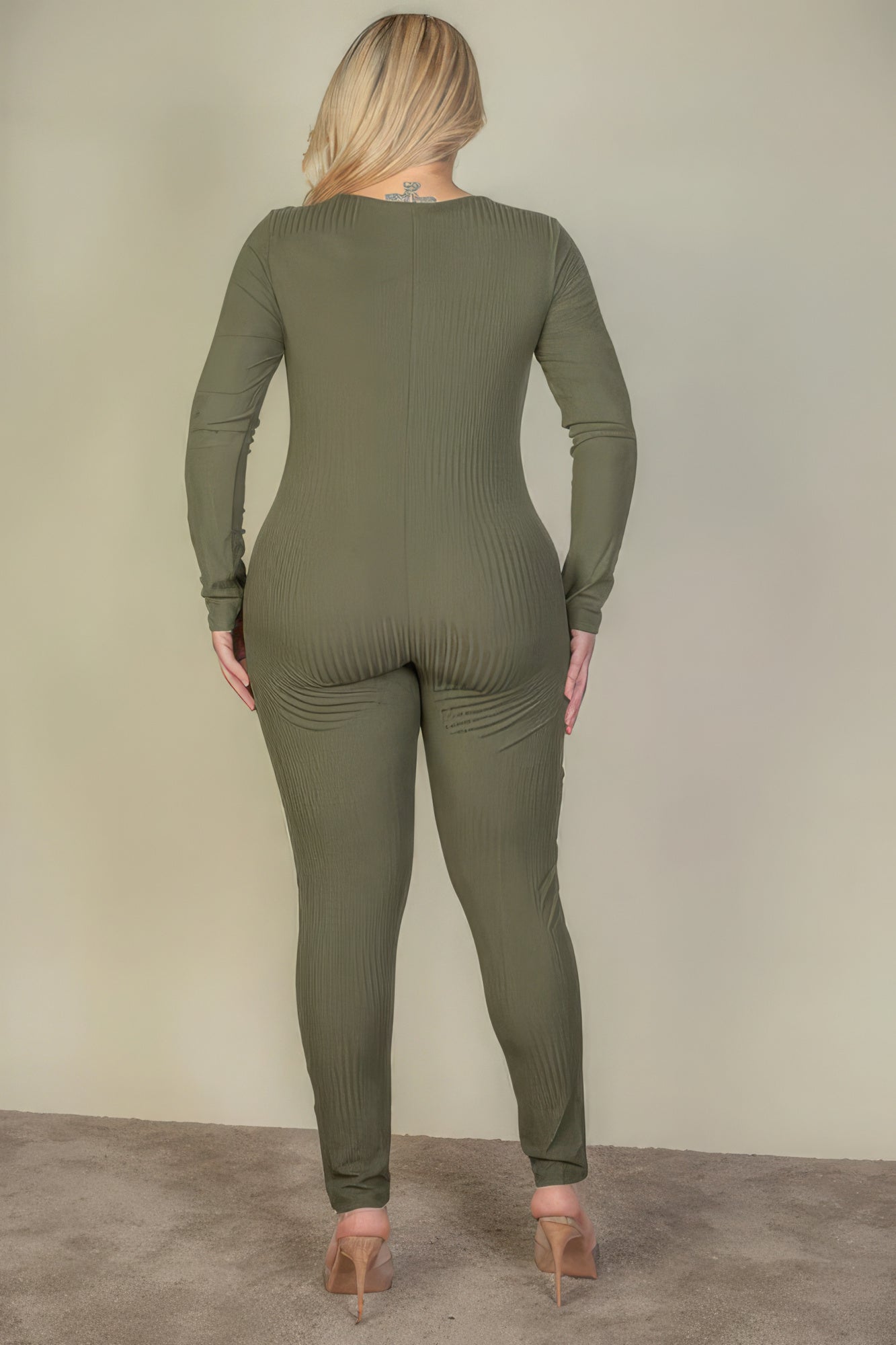 Plus Size Ribbed Scoop Neck Long Sleeve Jumpsuit - Premium  from ZLA - Just $16.50! Shop now at ZLA