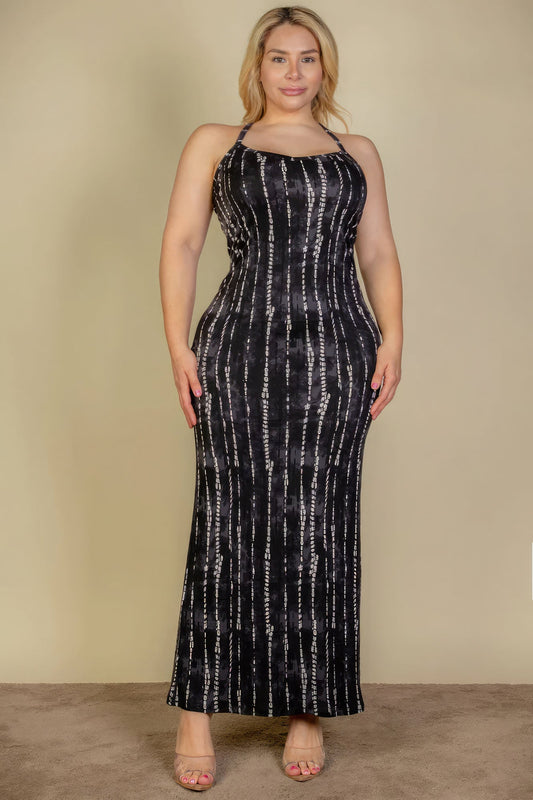 Plus Size Tie Dye Printed Cami Bodycon Maxi Dress - Premium  from ZLA - Just $20.50! Shop now at ZLA