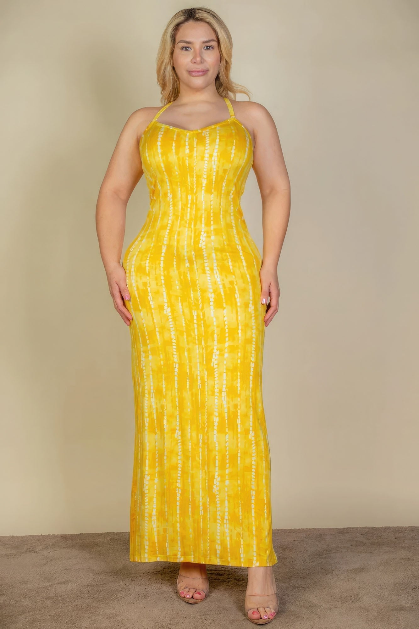 Plus Size Tie Dye Printed Cami Bodycon Maxi Dress - Premium  from ZLA - Just $20.50! Shop now at ZLA