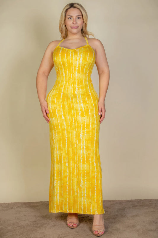 Plus Size Tie Dye Printed Cami Bodycon Maxi Dress - Premium  from ZLA - Just $20.50! Shop now at ZLA
