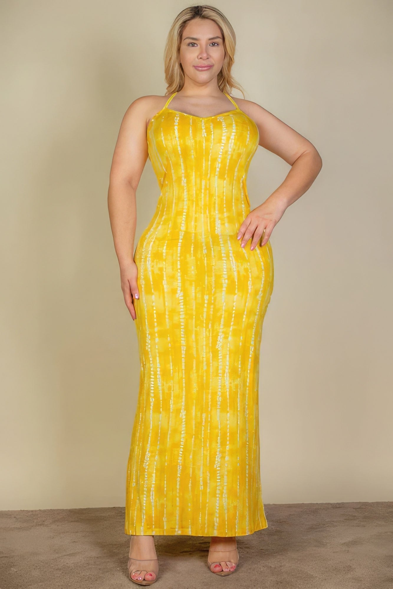 Plus Size Tie Dye Printed Cami Bodycon Maxi Dress - Premium  from ZLA - Just $20.50! Shop now at ZLA