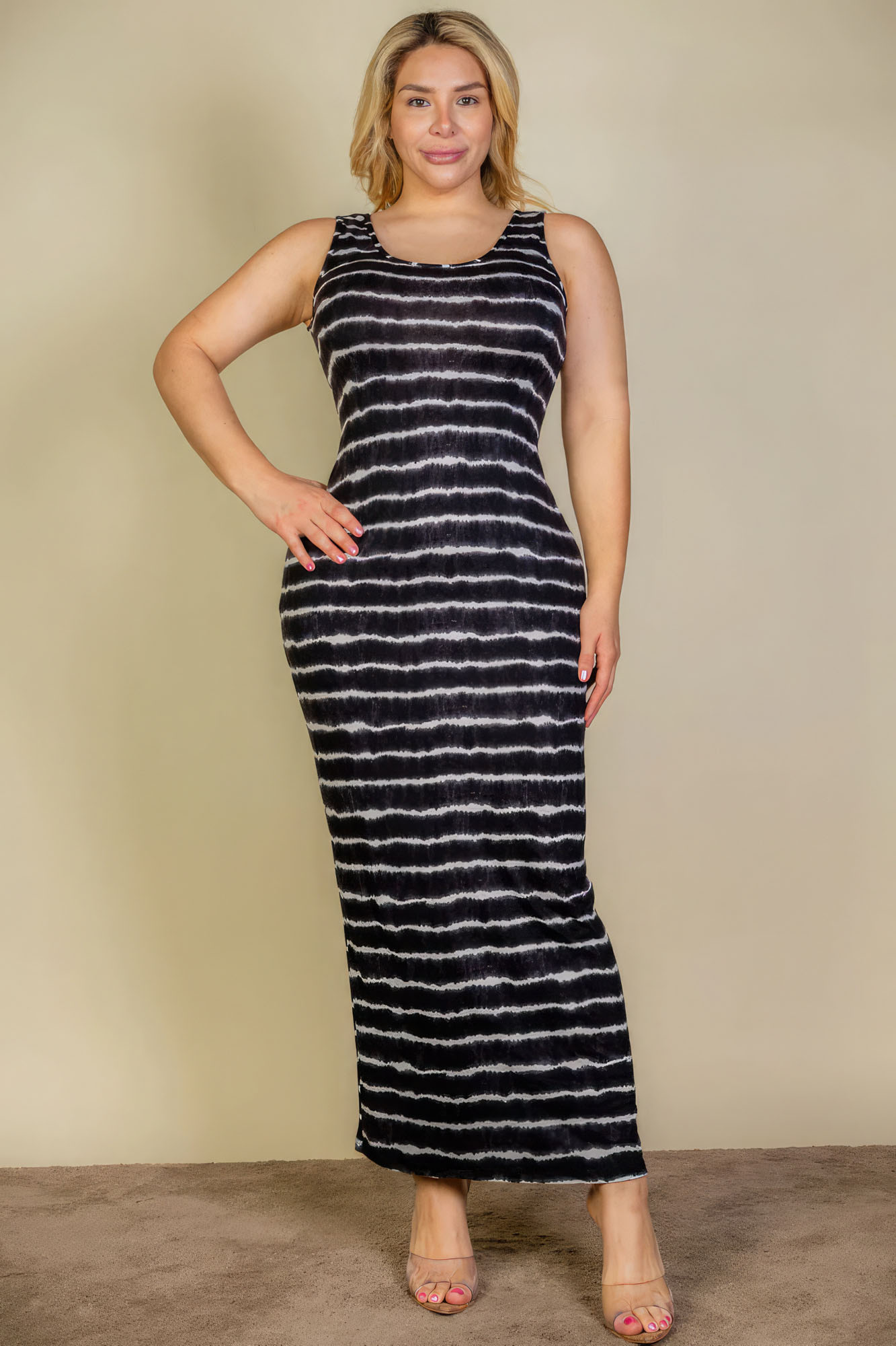 Plus Size Tie Dye Printed Tank Bodycon Maxi Dress - Premium  from ZLA - Just $20.50! Shop now at ZLA
